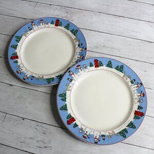 Canterbury Potteries Stoneware Dinner Plates Winter Holiday Snowmen Lot
